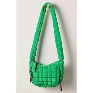 Free People Quilted Baby Carryall Sling Bag in Kelly Green